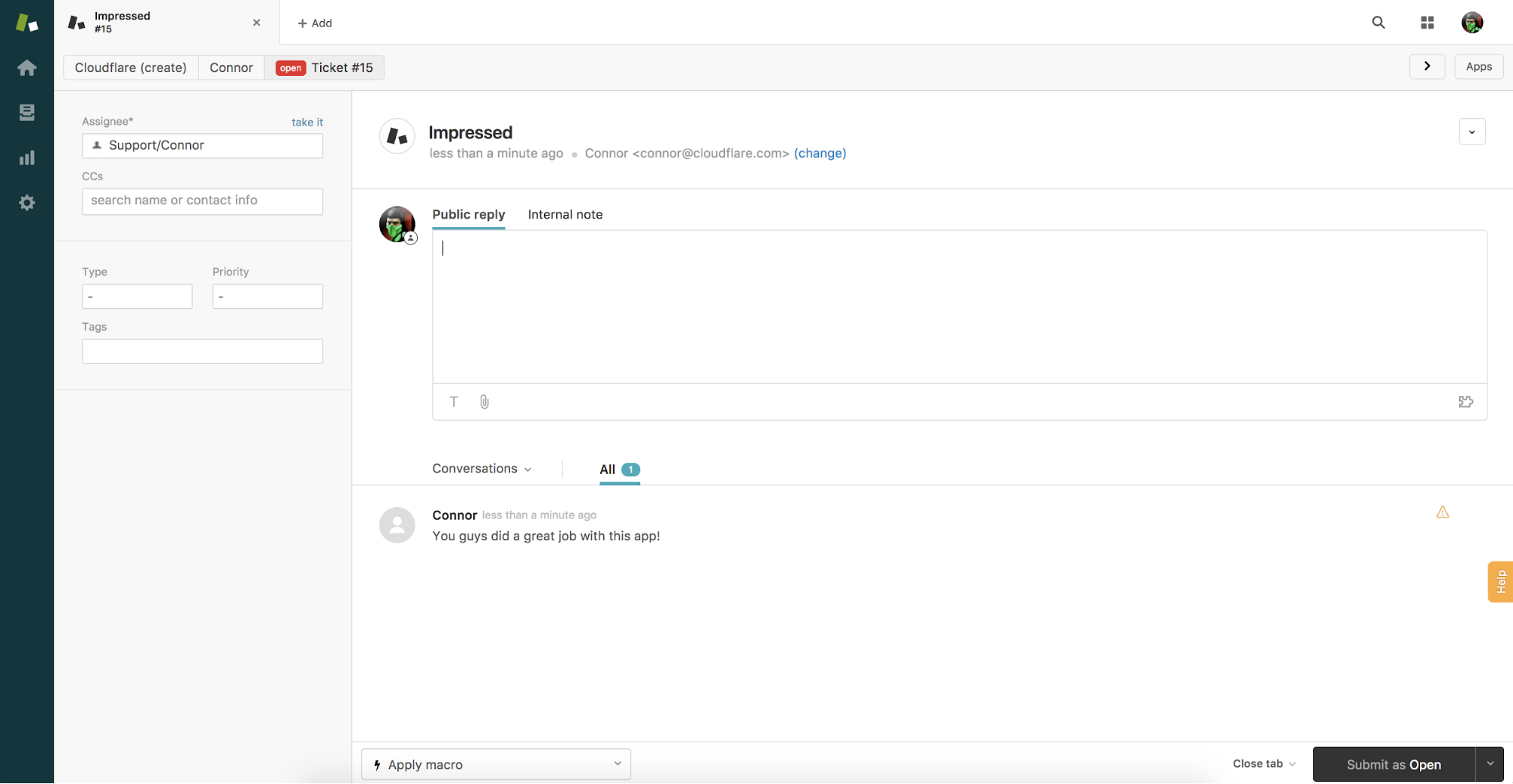 Create a Zendesk Ticket from an Embeddable Widget (via Cloudflare Apps)