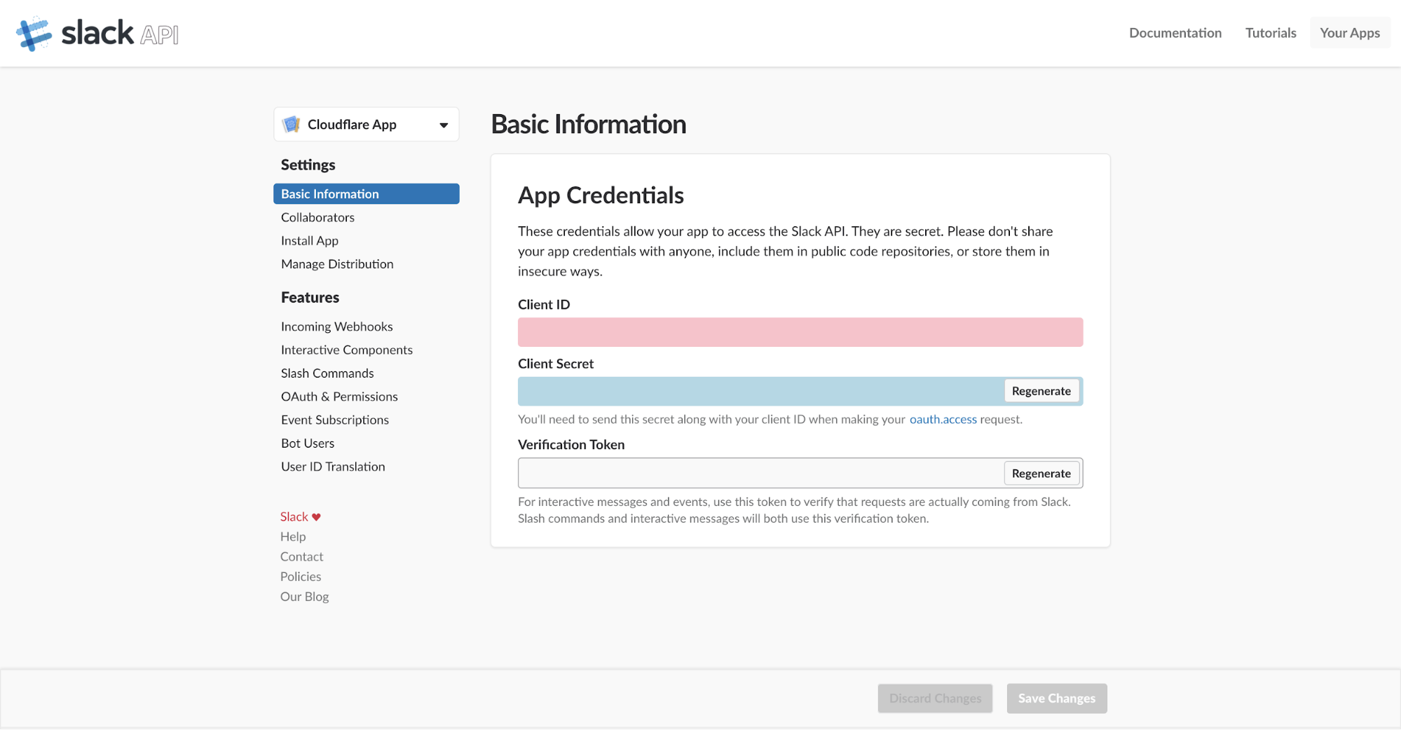 Calling the Slack API from a Cloudflare App